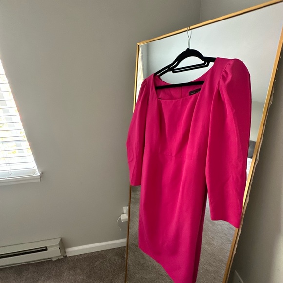 Hot Pink Pencil Midi Dress - Picture 5 of 8